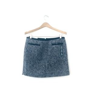 Gap Wool Leather Trim Mini Skirt Sz 6 NWT